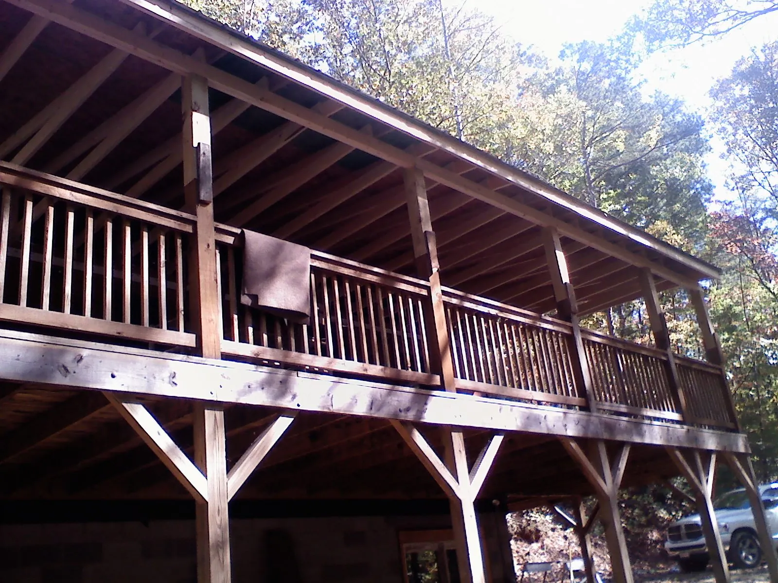 Timber framing under a new elevated porch and deck — Roof Leak Repair in Woodland by Roofing Brothers